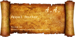 Appel Aszter névjegykártya